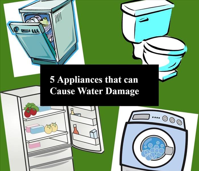 This is a picture of a few appliances that cause water damage like toilets and refrigerators